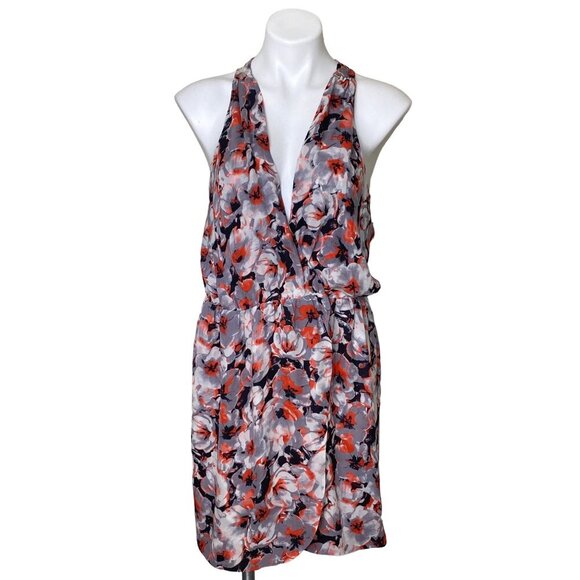 Parker NWT $264 Winnie Tango Floral Print V-Neck Silk Dress, Women's Size L - Picture 3 of 13